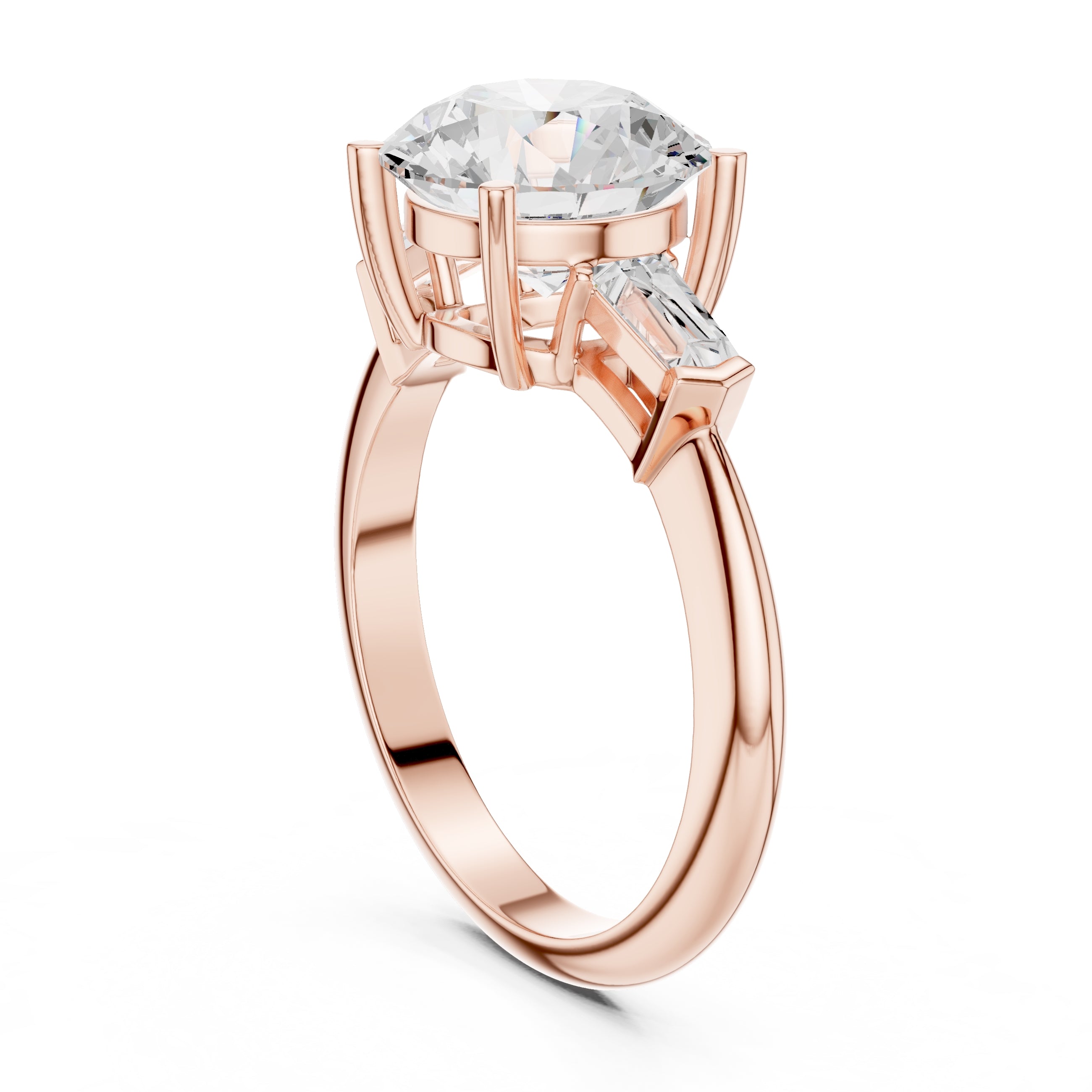 3.00 ct Promise Trilogy 3ct Rose Gold Round