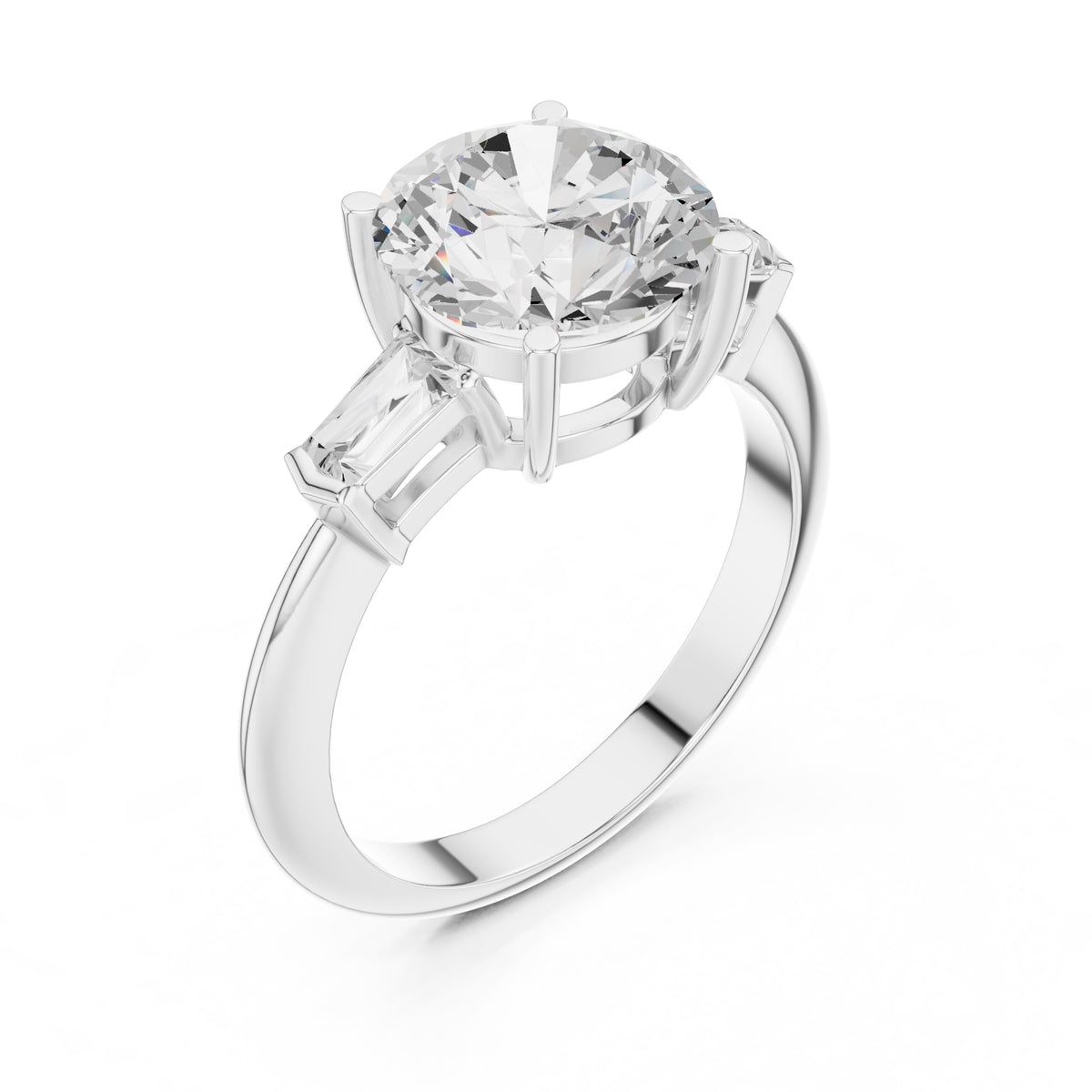 3.00 ct Promise Trilogy 3ct White Gold Round