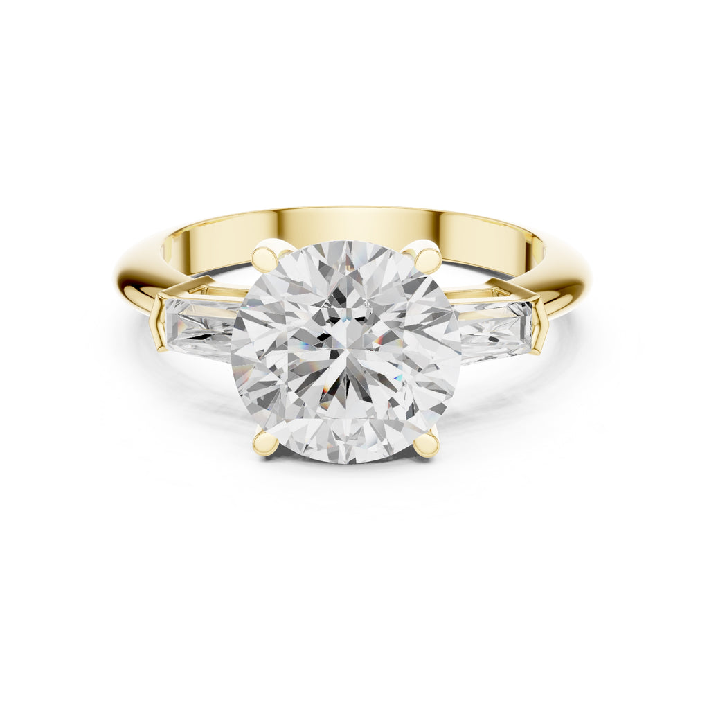 3.00 ct Promise Trilogy 3ct Yellow Gold Round