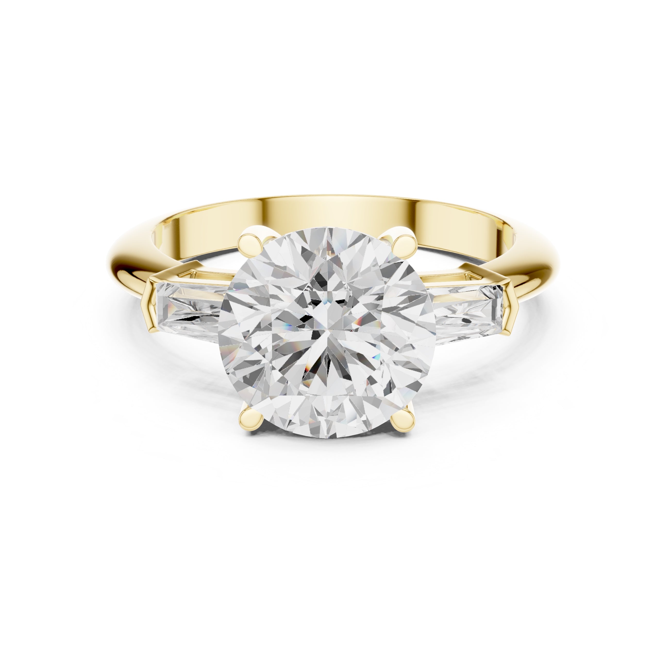 3.00 ct Promise Trilogy 3ct Yellow Gold Round