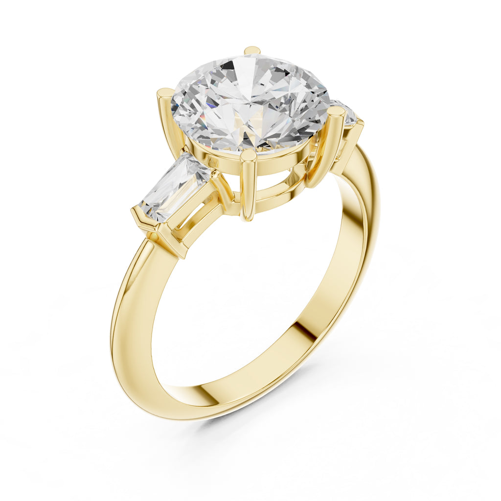 3.00 ct Promise Trilogy 3ct Yellow Gold Round