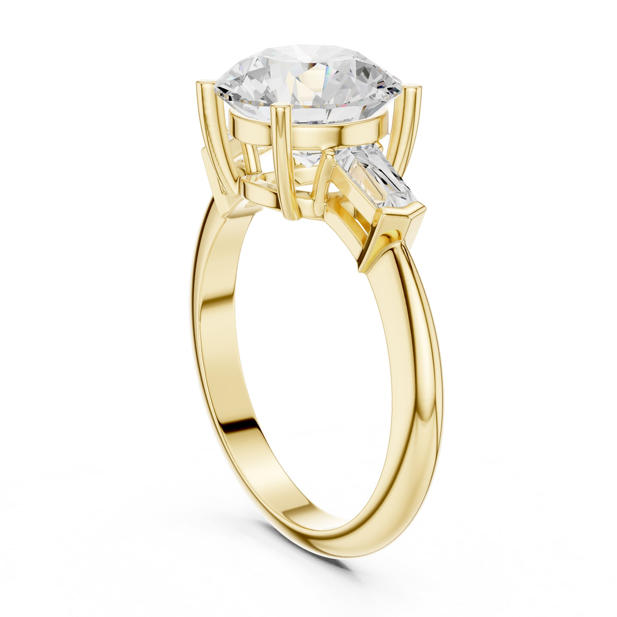 3.00 ct Promise Trilogy 3ct Yellow Gold Round