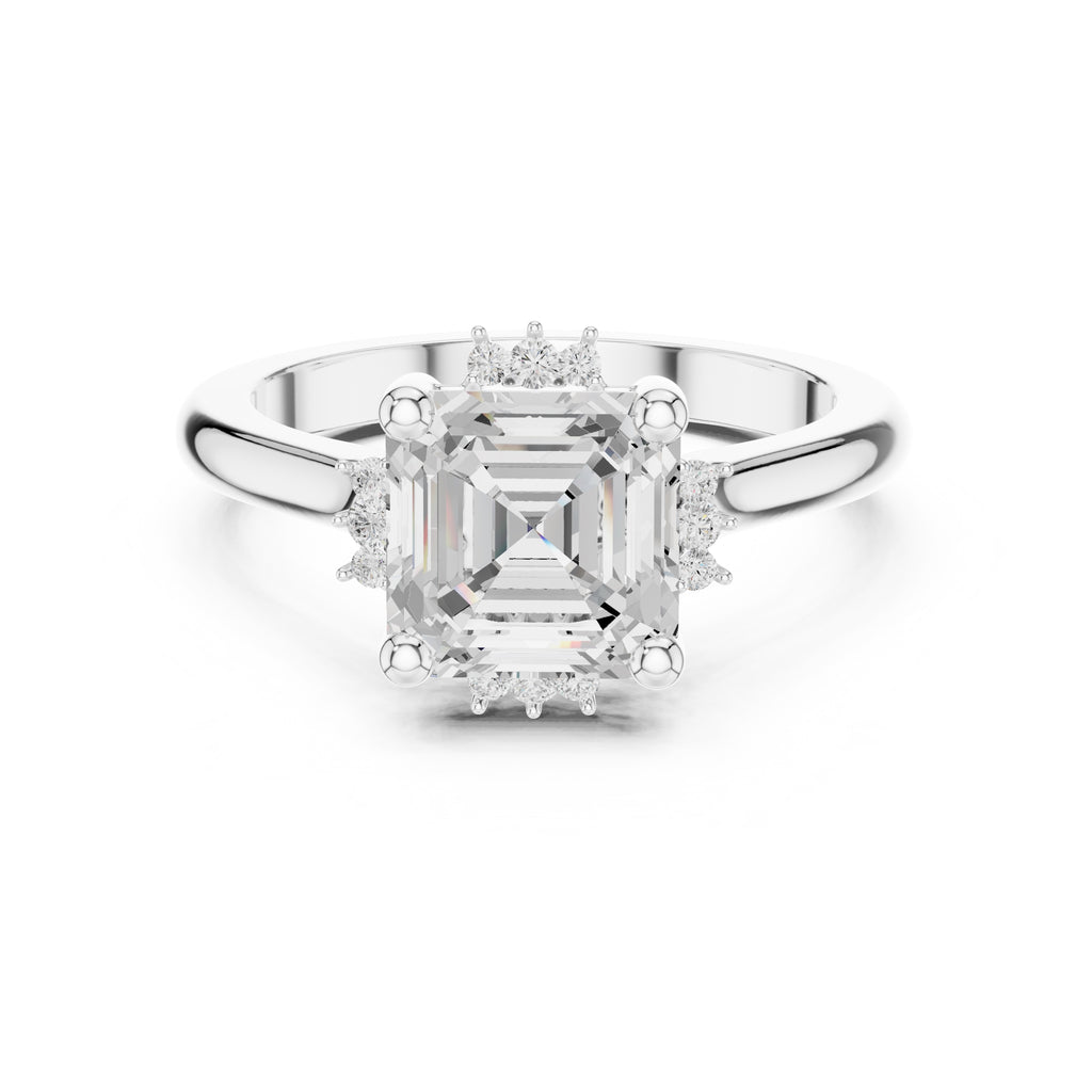 2.00 ct Crown Radiance Solitaire 2ct White Gold Asscher