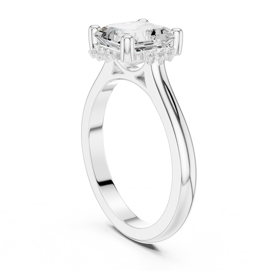 2.00 ct Crown Radiance Solitaire 2ct White Gold Asscher