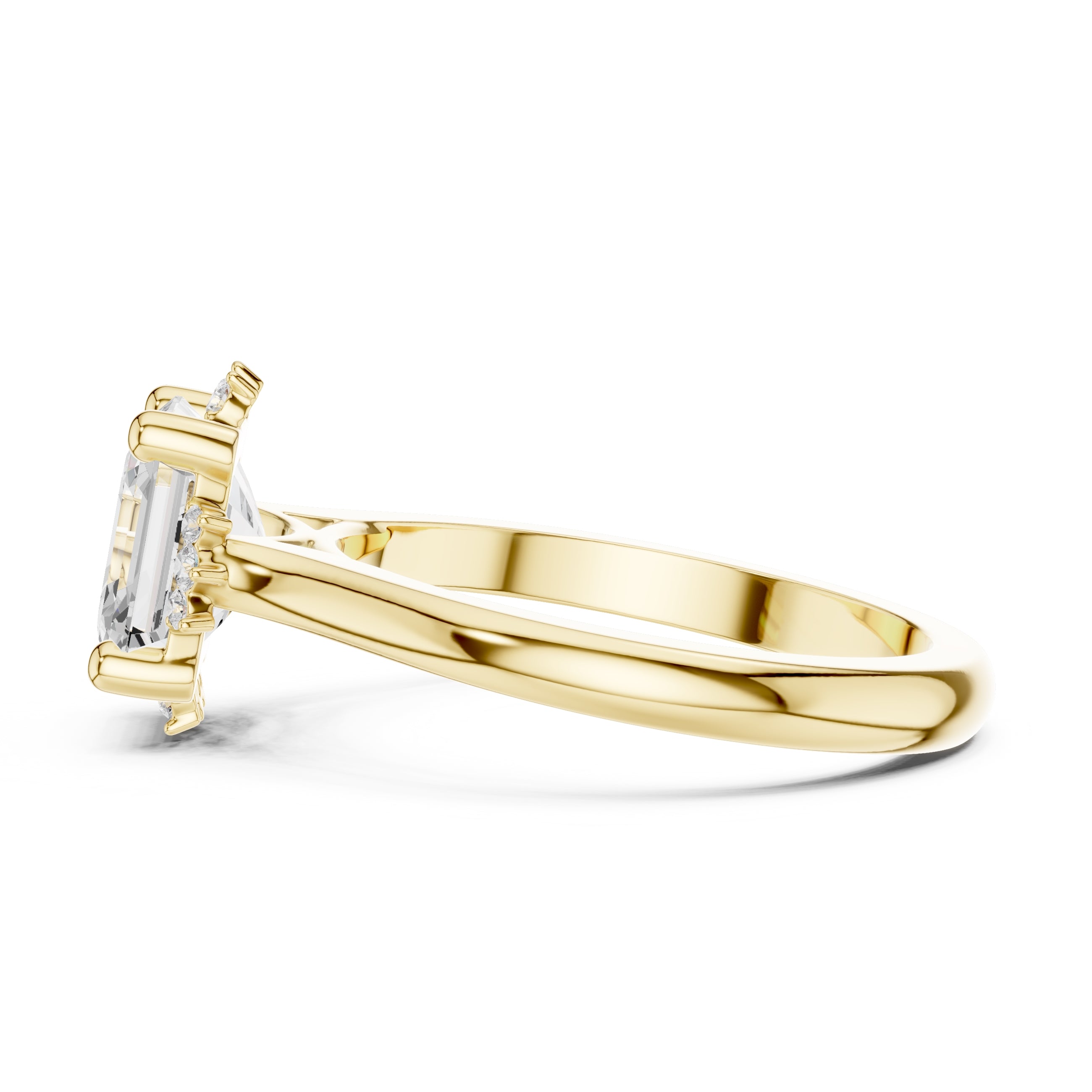 2.00 ct Crown Radiance Solitaire 2ct Yellow Gold Asscher