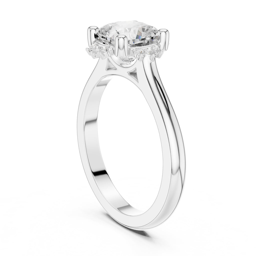 2.00 ct Crown Radiance Solitaire 2ct White Gold Cushion
