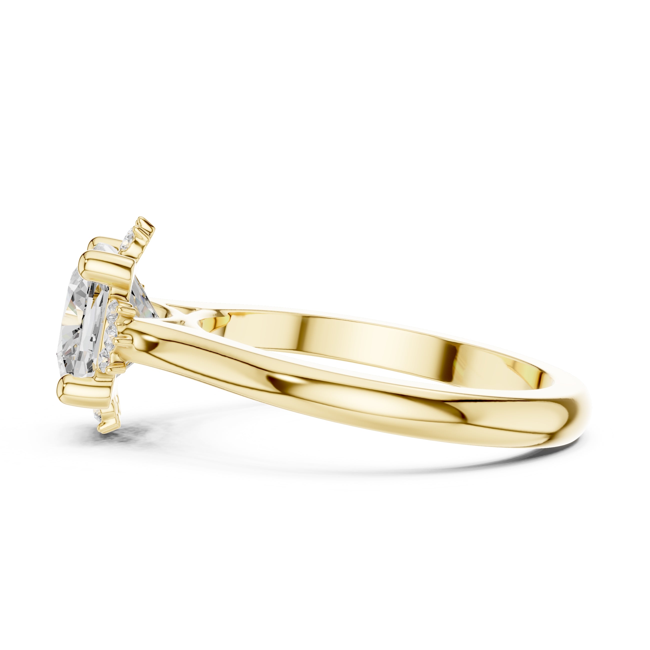 2.00 ct Crown Radiance Solitaire 2ct Yellow Gold Cushion