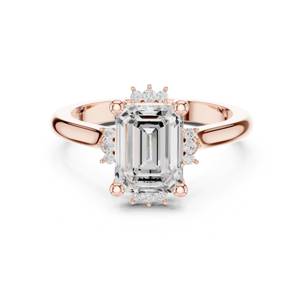 2.00 ct Crown Radiance Solitaire 2ct Rose Gold Emerald