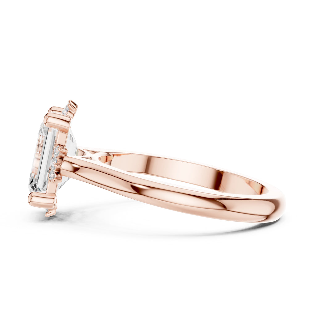 2.00 ct Crown Radiance Solitaire 2ct Rose Gold Emerald