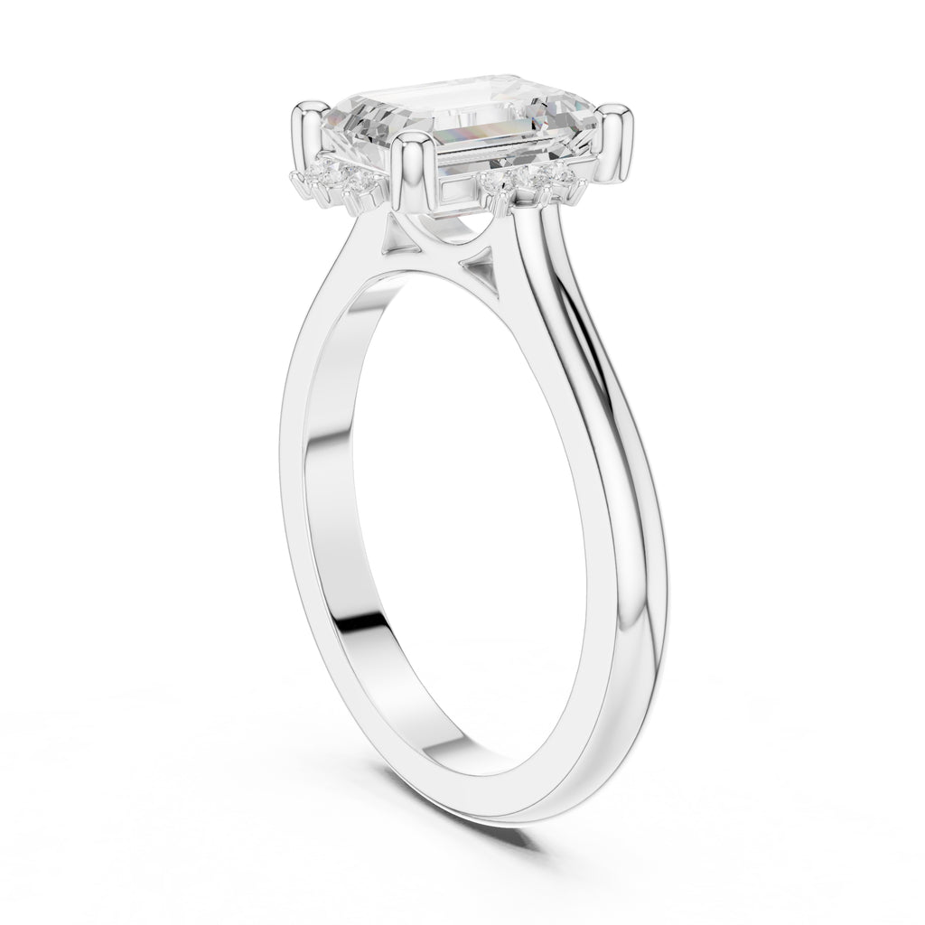 2.00 ct Crown Radiance Solitaire 2ct White Gold Emerald