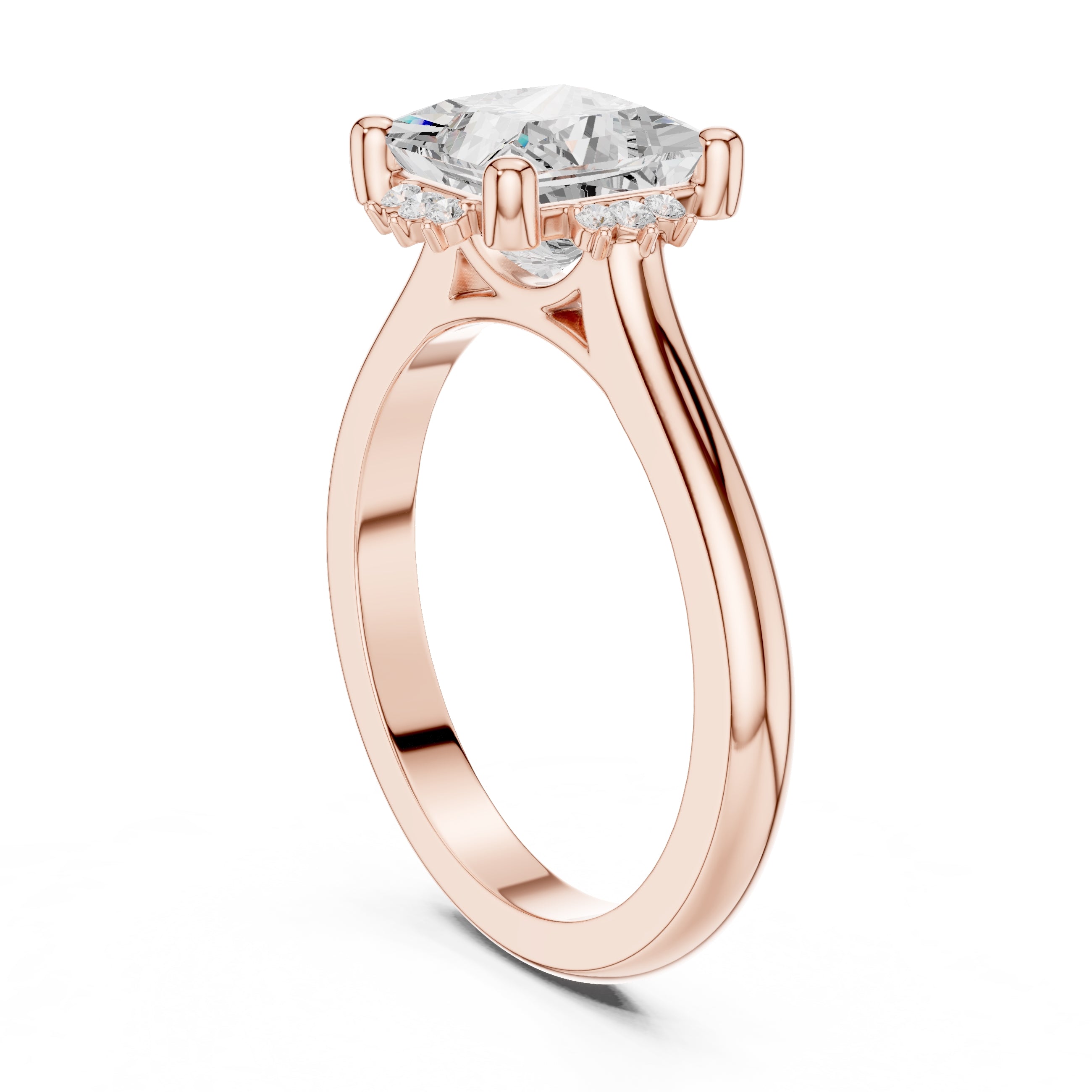 2.00 ct Crown Radiance Solitaire 2ct Rose Gold Princess