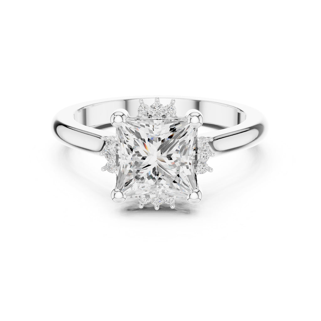 2.00 ct Crown Radiance Solitaire 2ct White Gold Princess