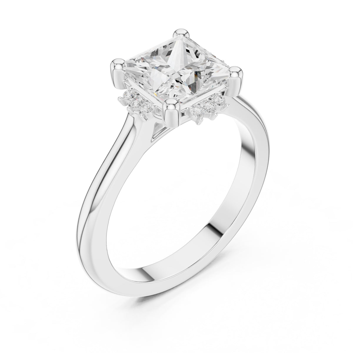 2.00 ct Crown Radiance Solitaire 2ct White Gold Princess