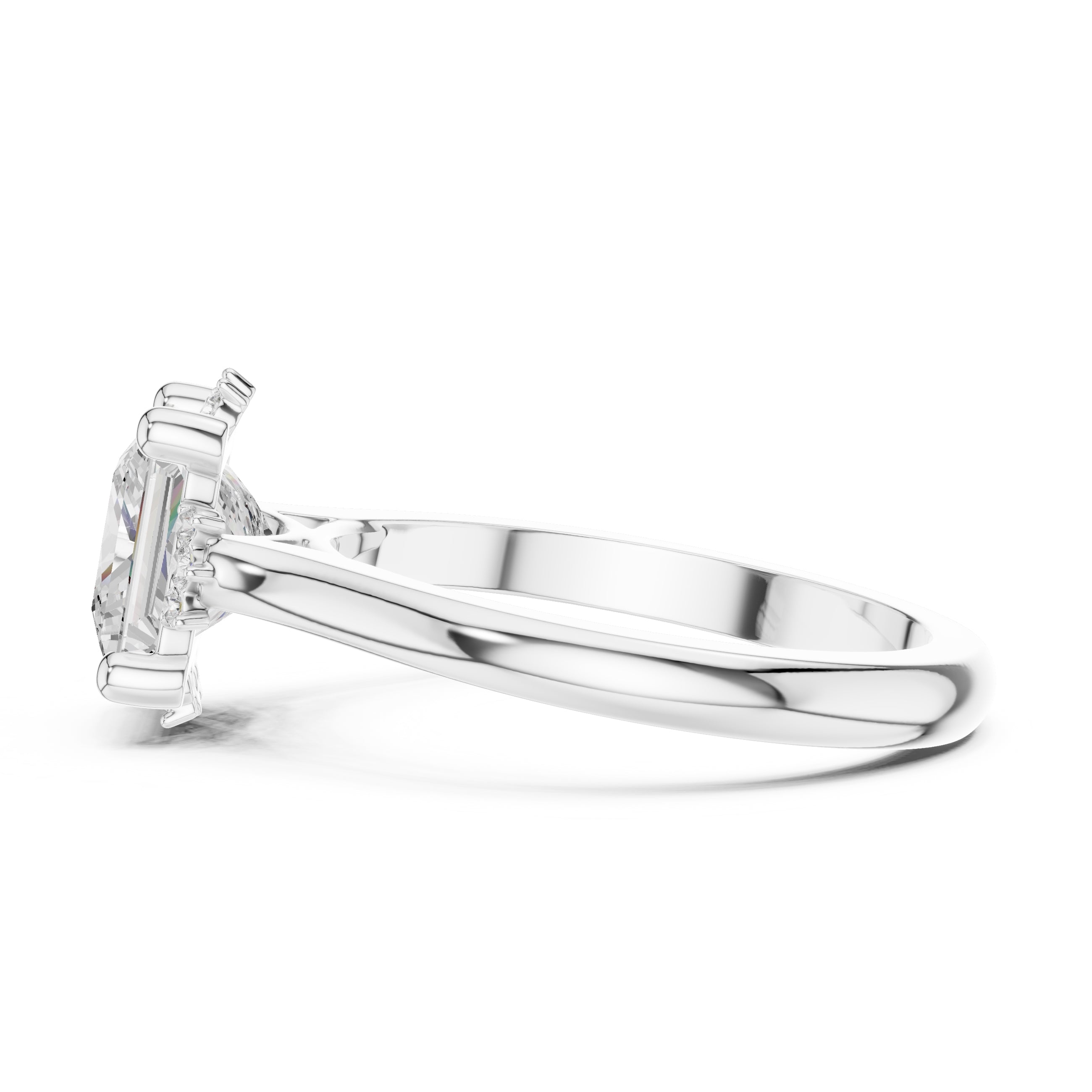 2.00 ct Crown Radiance Solitaire 2ct White Gold Princess