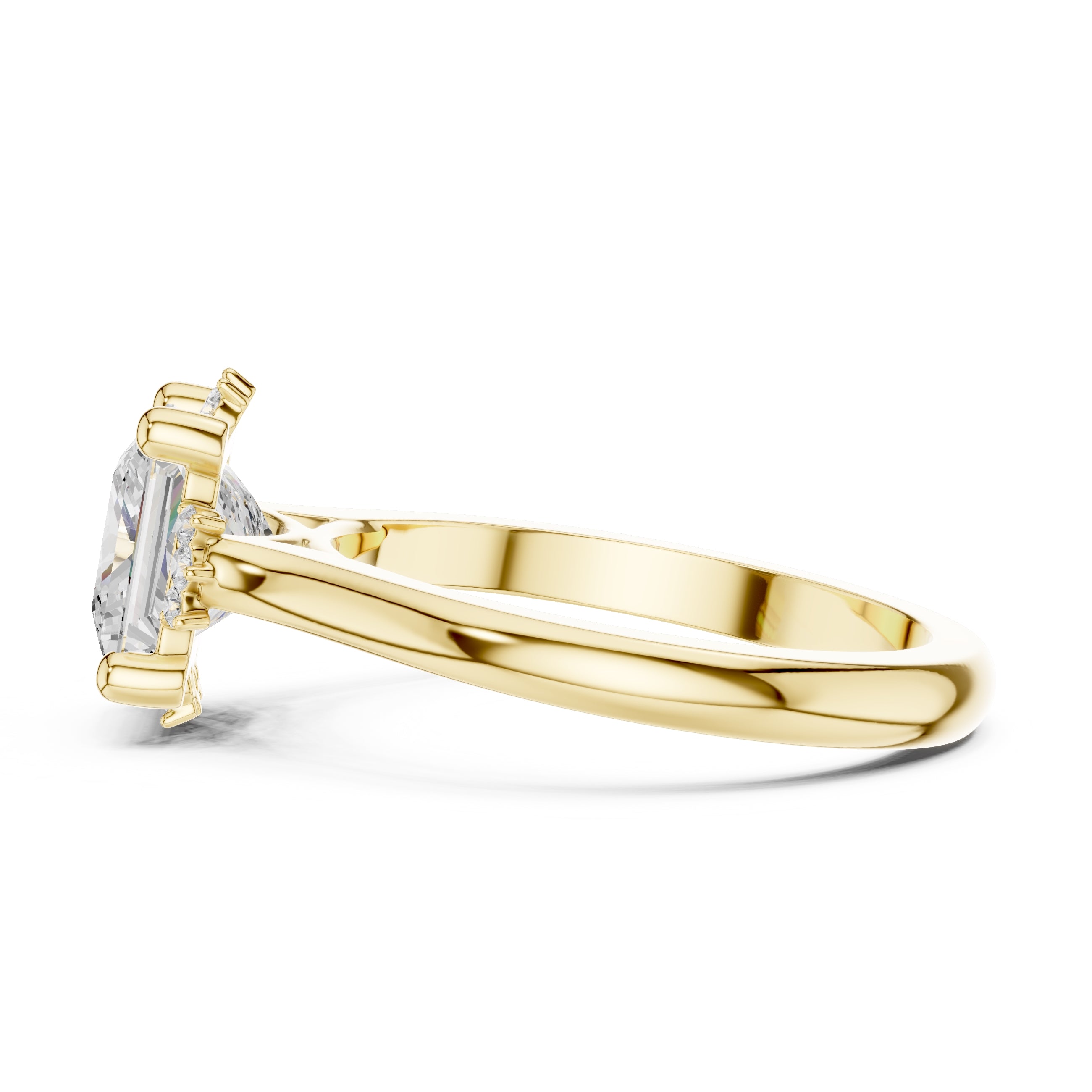 2.00 ct Crown Radiance Solitaire 2ct Yellow Gold Princess