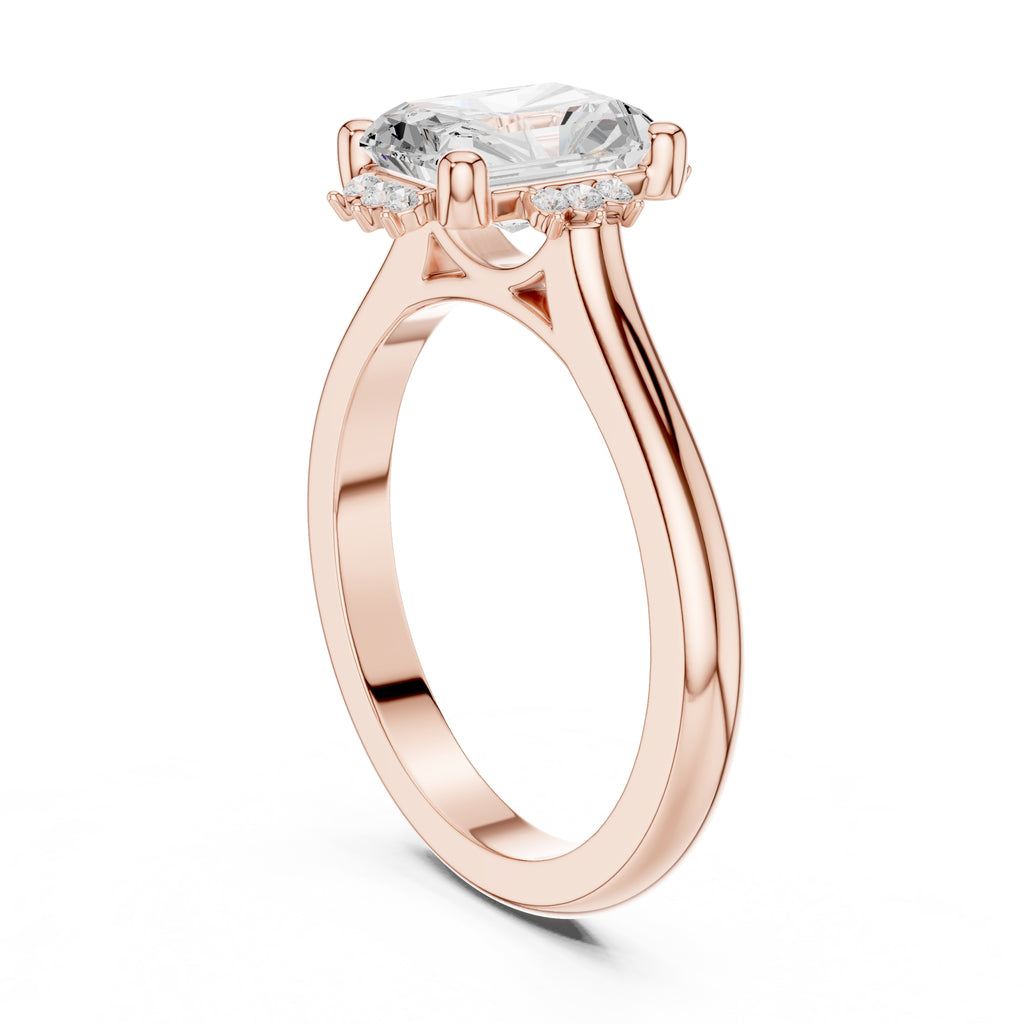 2.00 ct Crown Radiance Solitaire 2ct Rose Gold Radiant