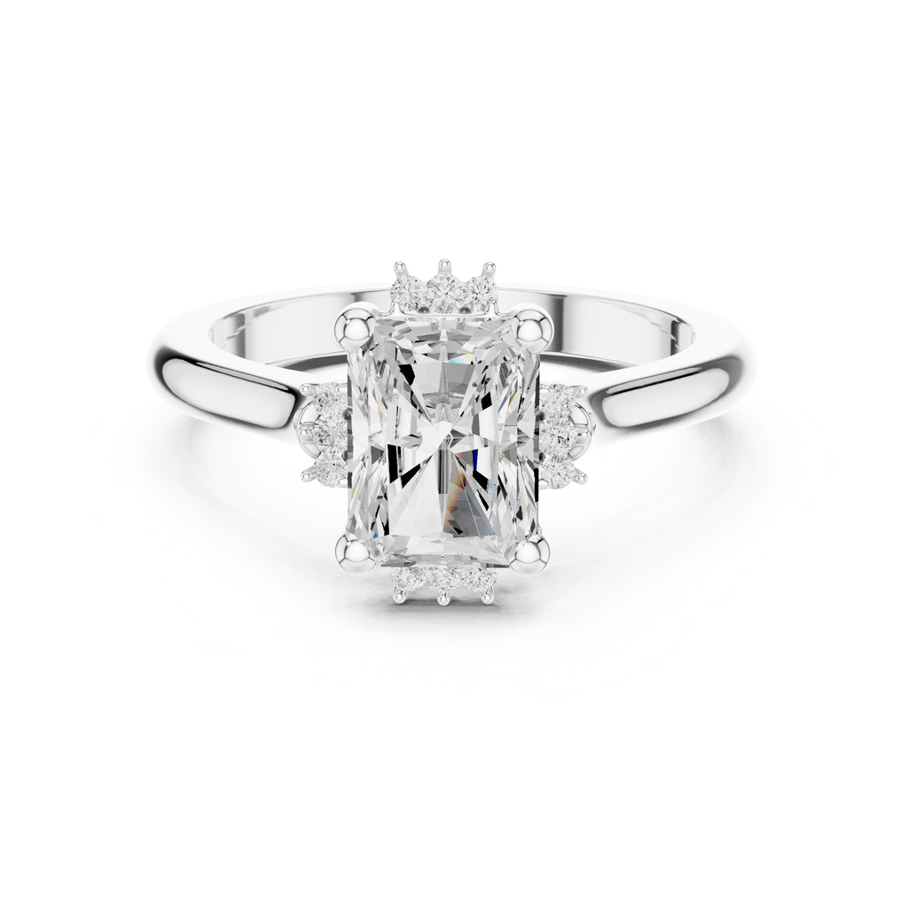 2.00 ct Crown Radiance Solitaire 2ct White Gold Radiant