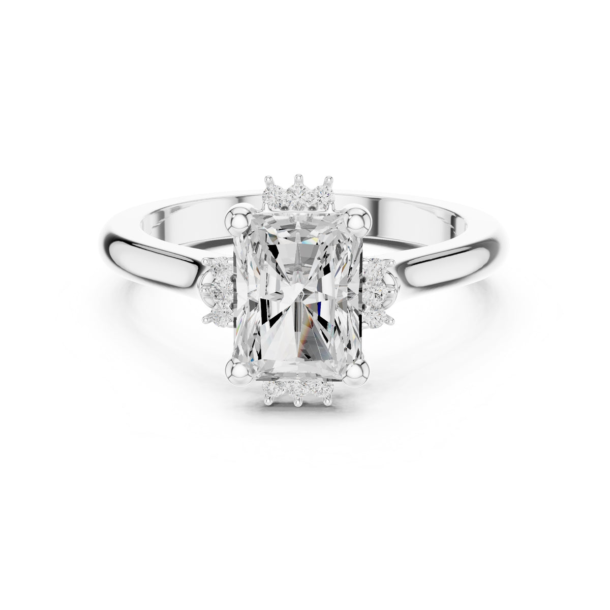 2.00 ct Crown Radiance Solitaire 2ct White Gold Radiant