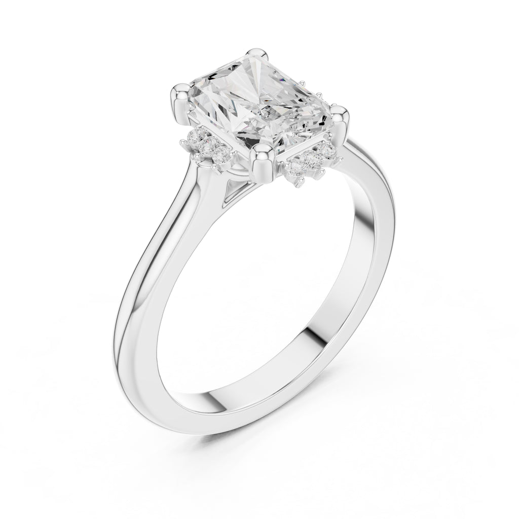 2.00 ct Crown Radiance Solitaire 2ct White Gold Radiant