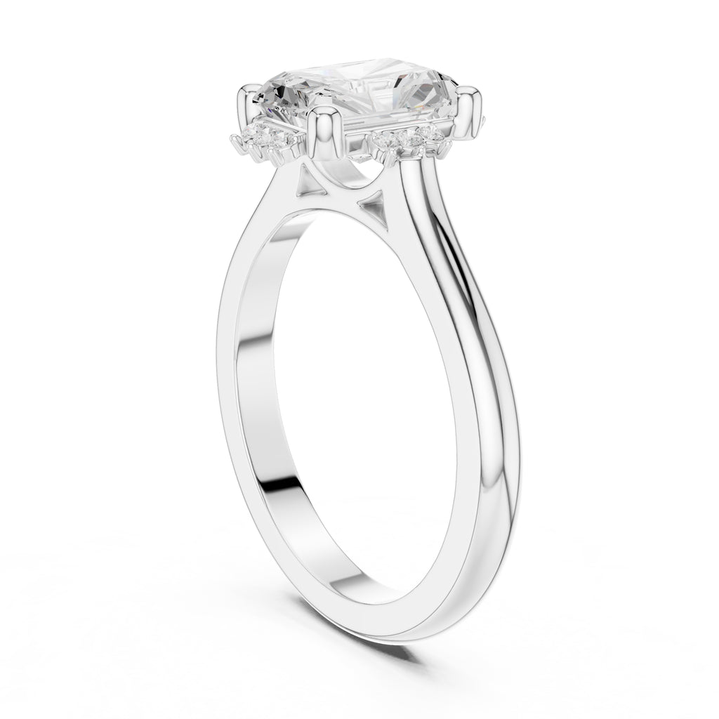 2.00 ct Crown Radiance Solitaire 2ct White Gold Radiant
