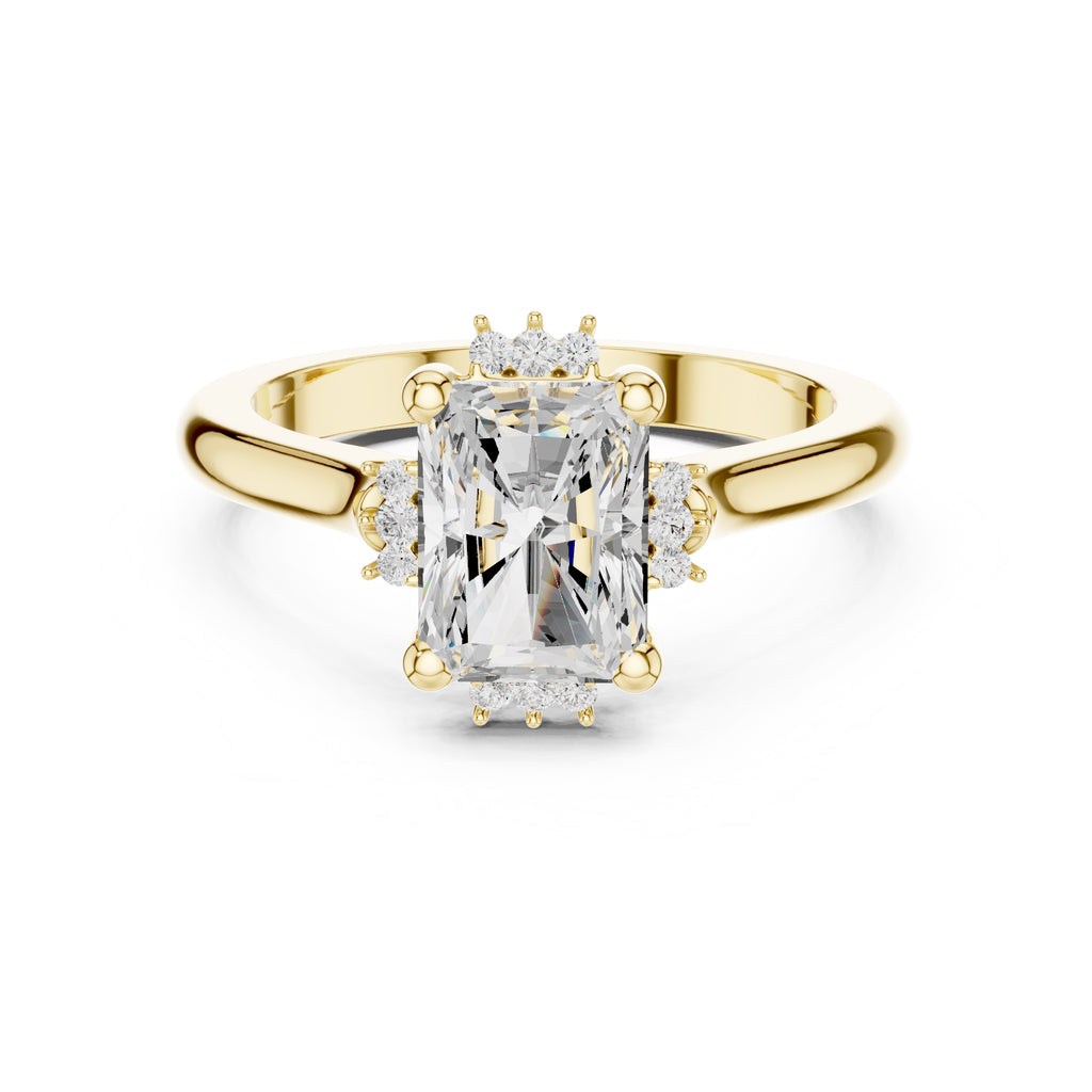 2.00 ct Crown Radiance Solitaire 2ct Yellow Gold Radiant