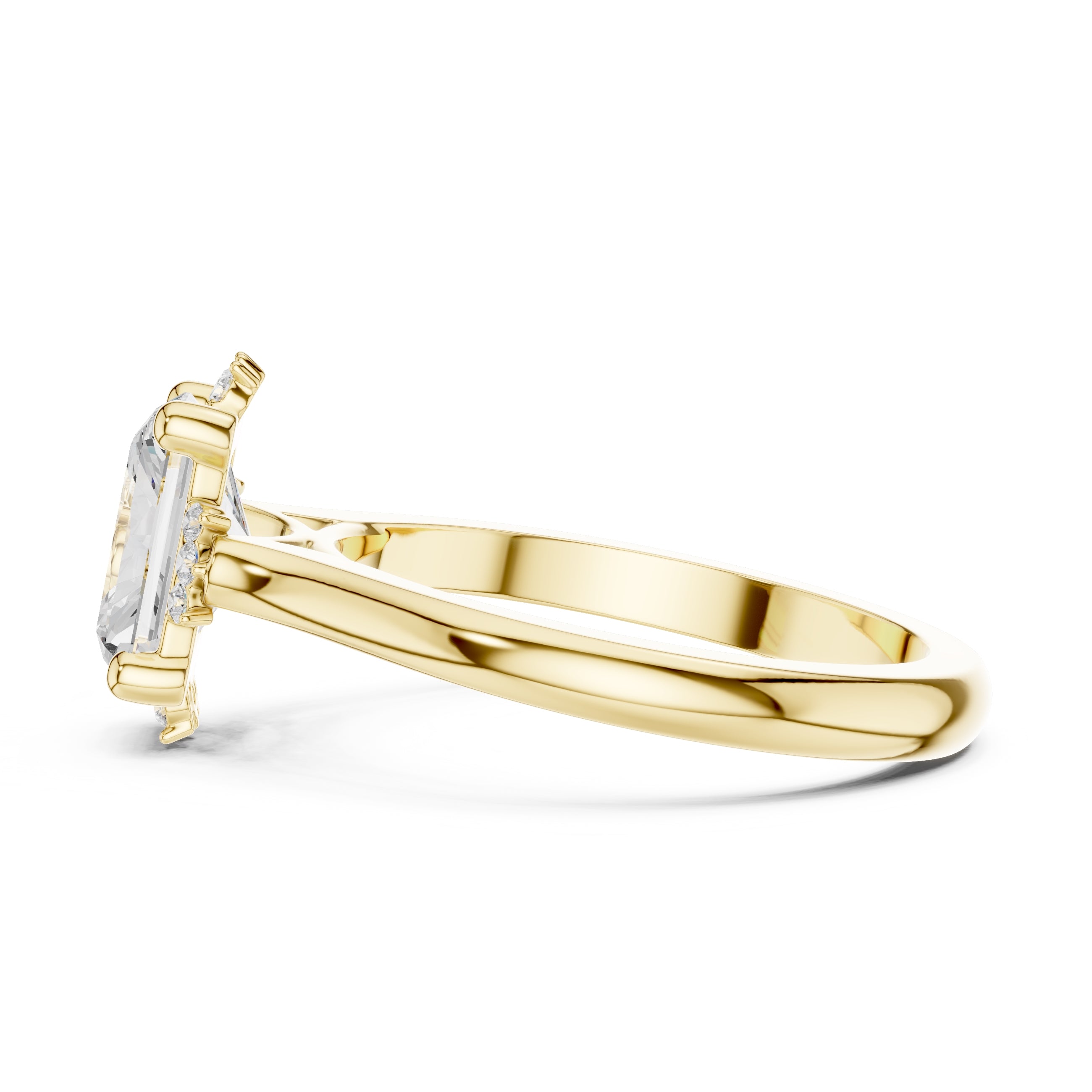2.00 ct Crown Radiance Solitaire 2ct Yellow Gold Radiant