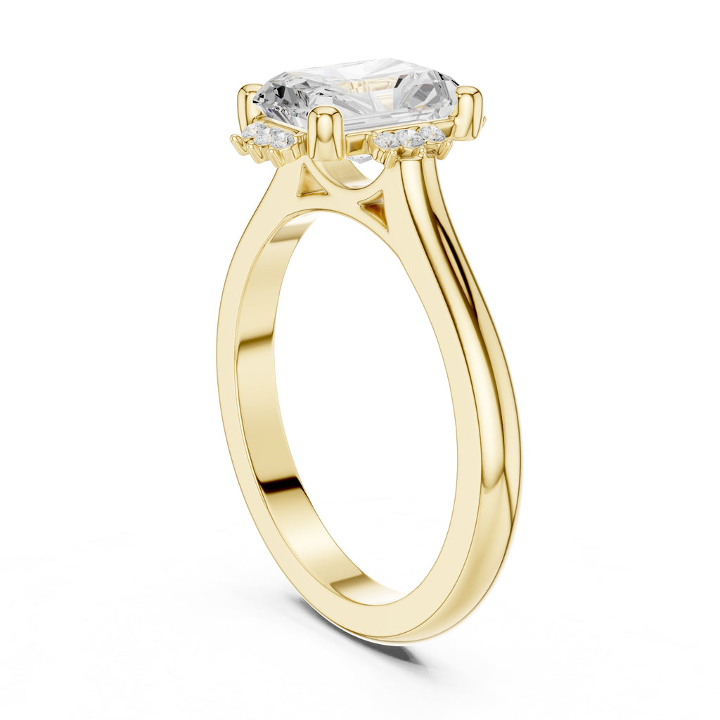 2.00 ct Crown Radiance Solitaire 2ct Yellow Gold Radiant
