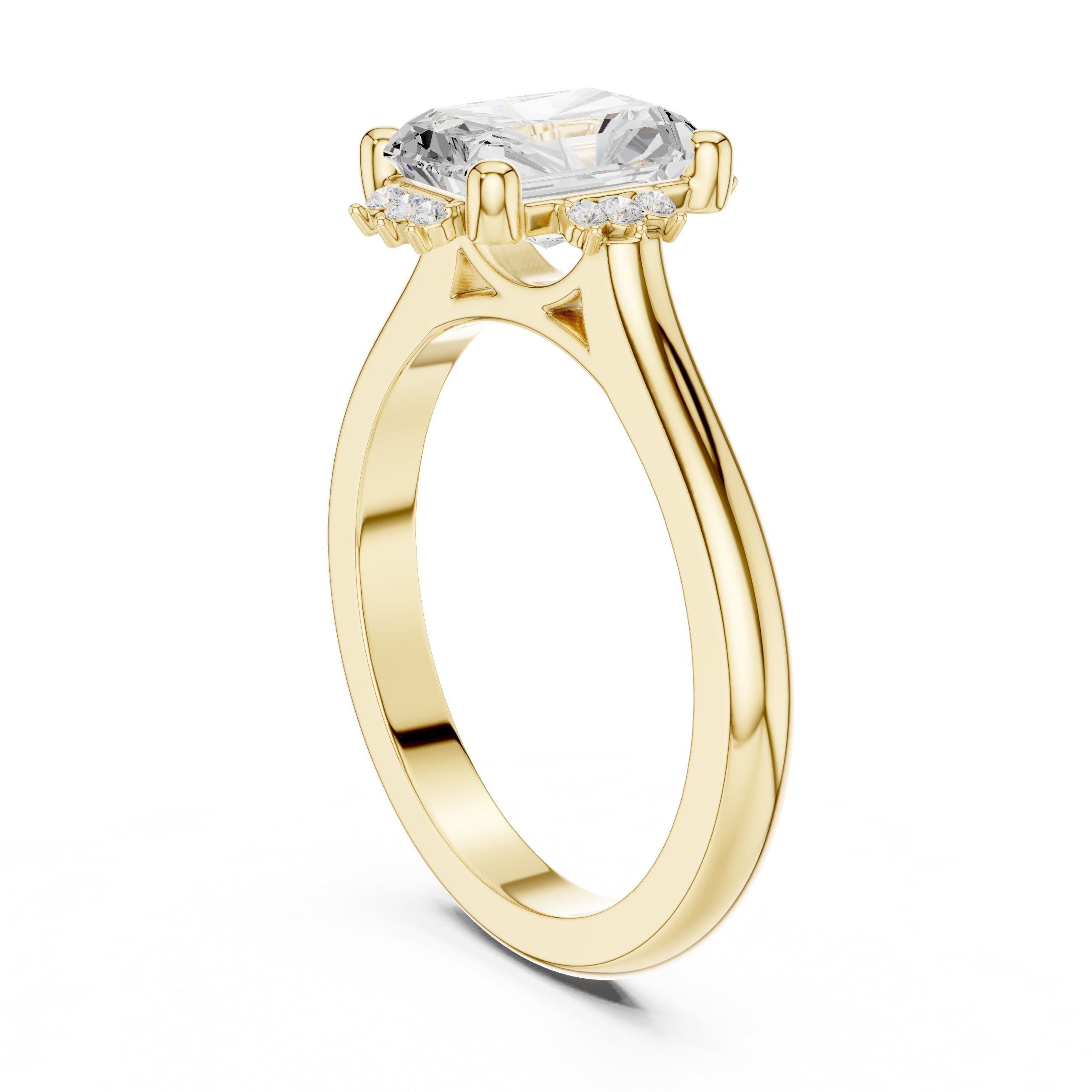 2.00 ct Crown Radiance Solitaire 2ct Yellow Gold Radiant
