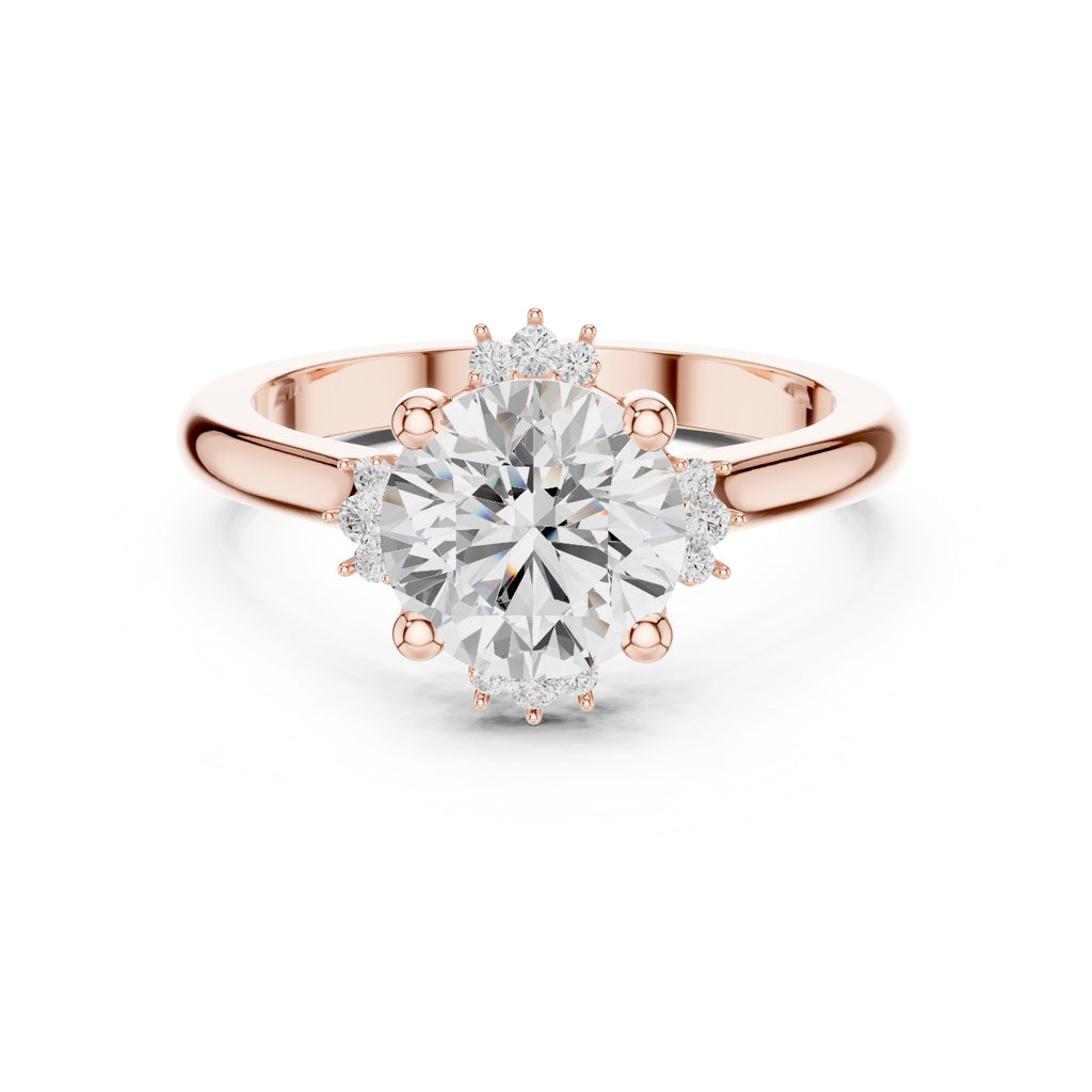 2.00 ct Crown Radiance Solitaire 2ct Rose Gold Round