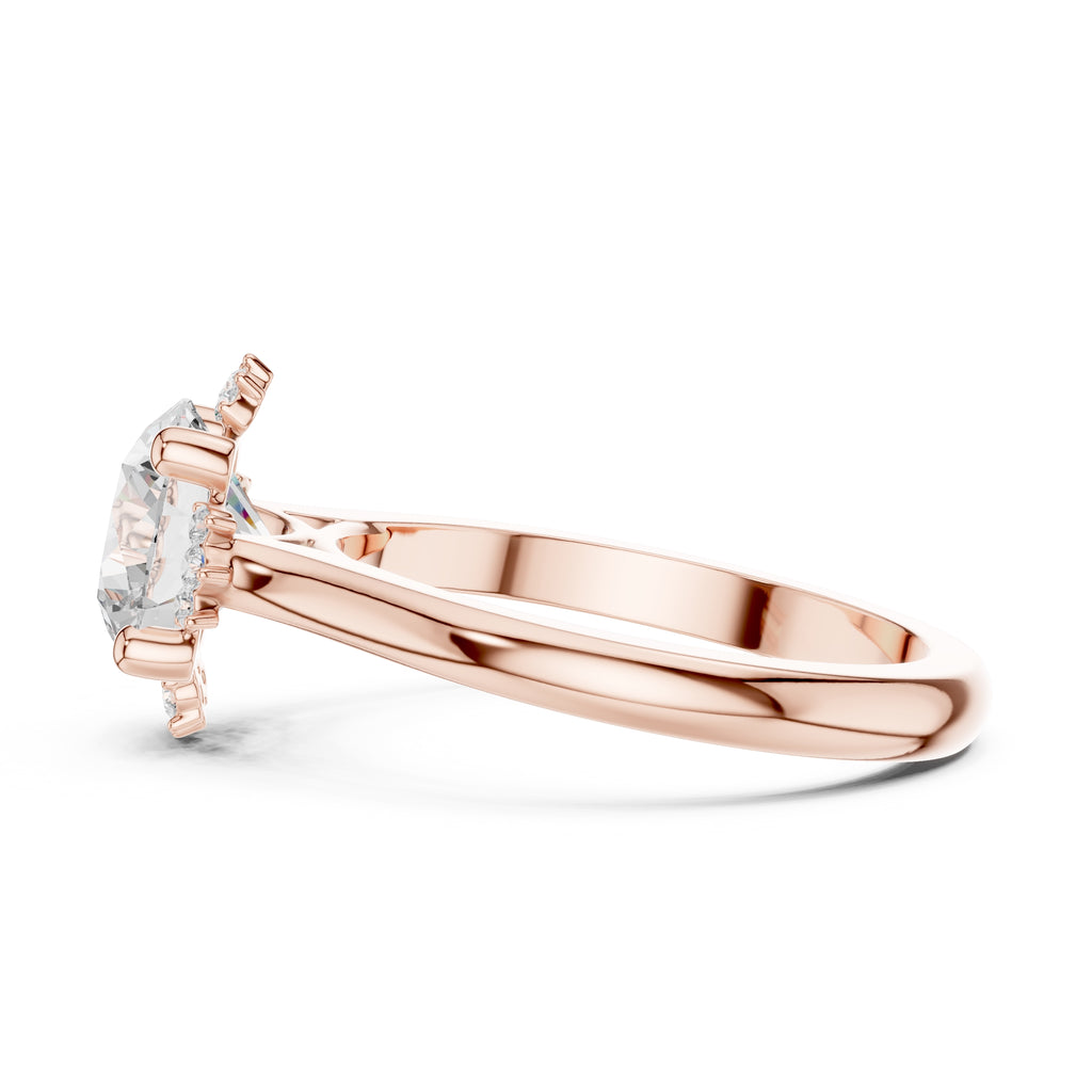 2.00 ct Crown Radiance Solitaire 2ct Rose Gold Round