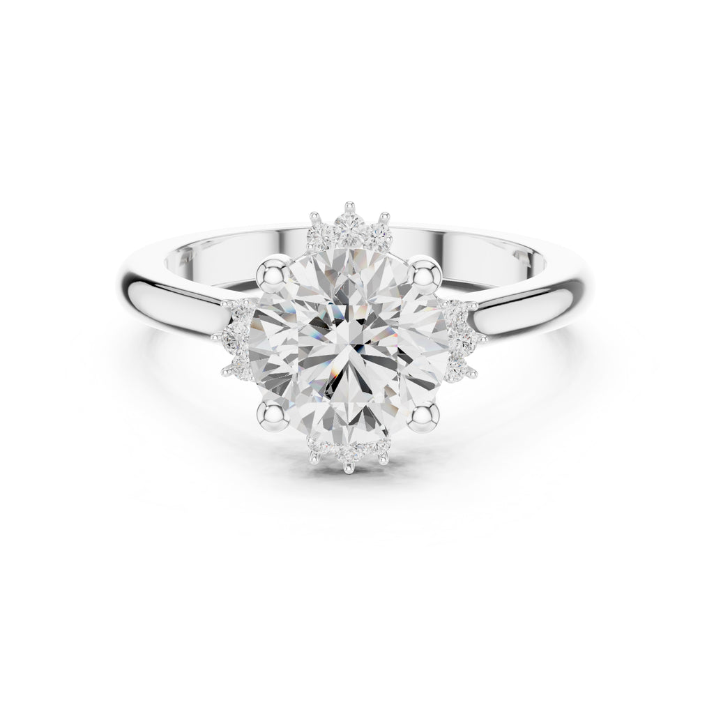 2.00 ct Crown Radiance Solitaire 2ct White Gold Round