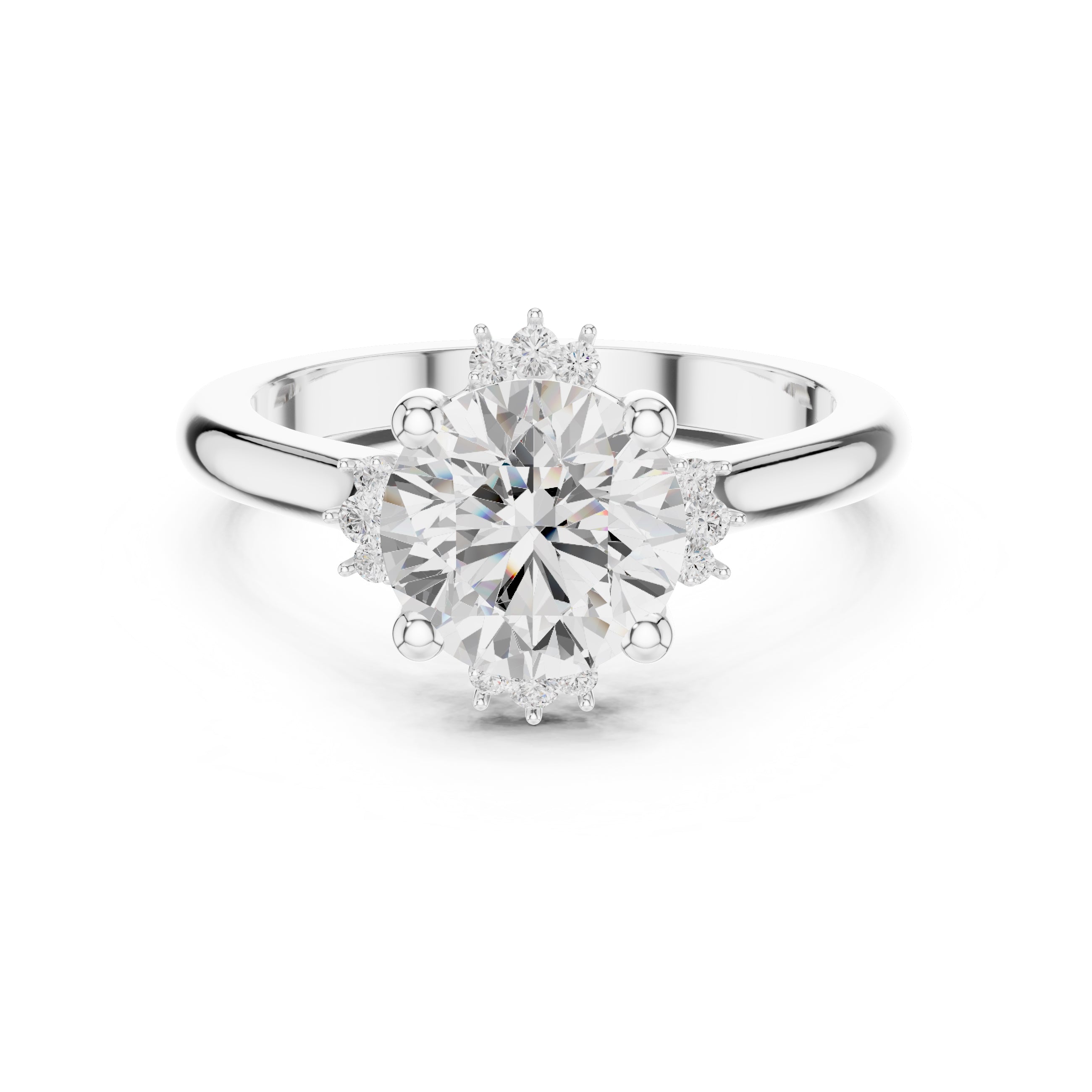 2.00 ct Crown Radiance Solitaire 2ct White Gold Round