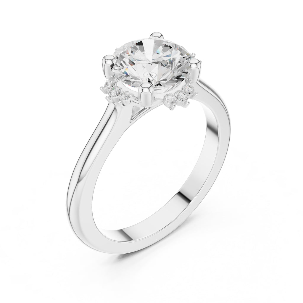2.00 ct Crown Radiance Solitaire 2ct White Gold Round