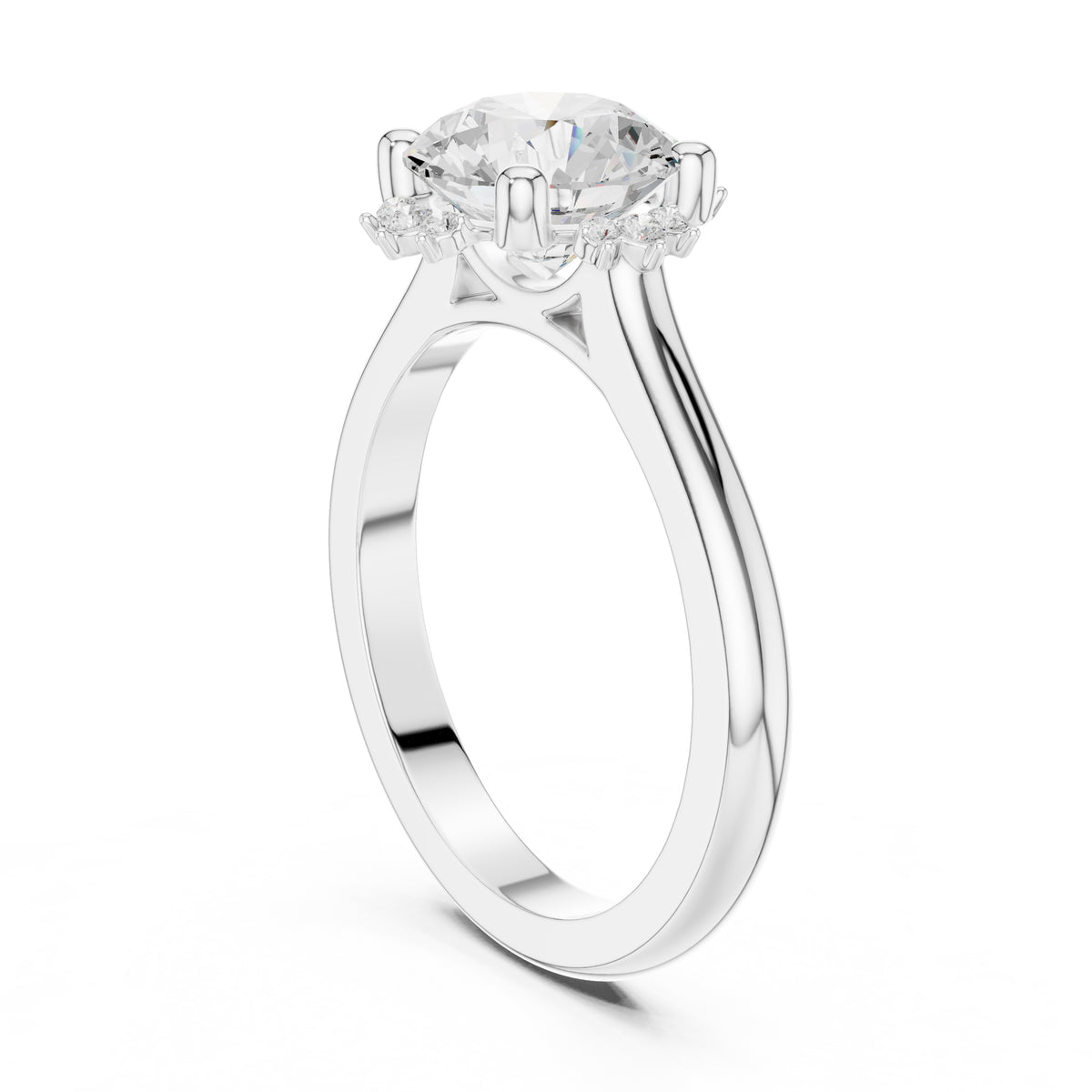 2.00 ct Crown Radiance Solitaire 2ct White Gold Round