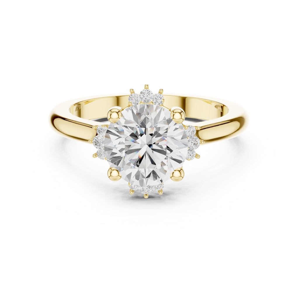 2.00 ct Crown Radiance Solitaire 2ct Yellow Gold Round