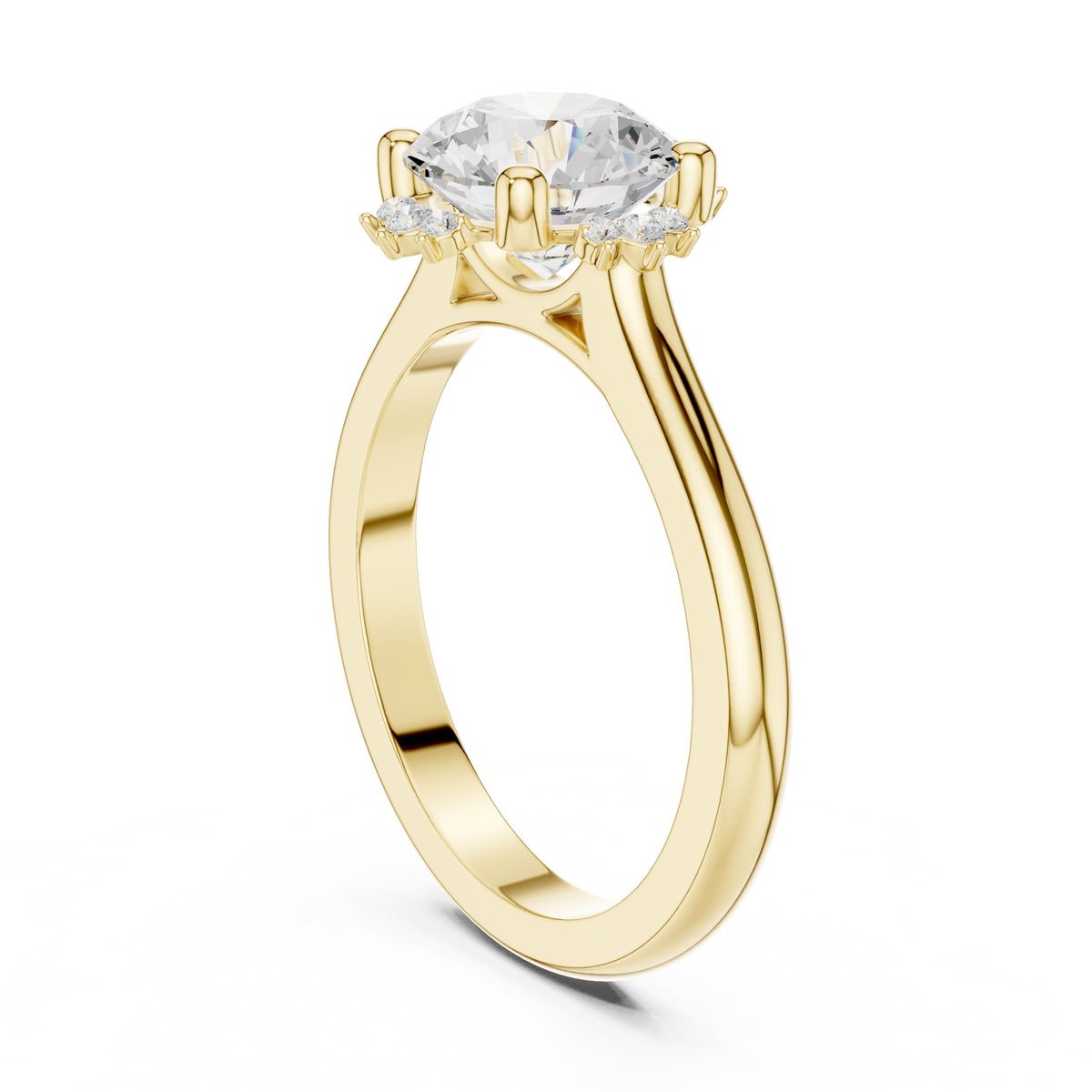 2.00 ct Crown Radiance Solitaire 2ct Yellow Gold Round