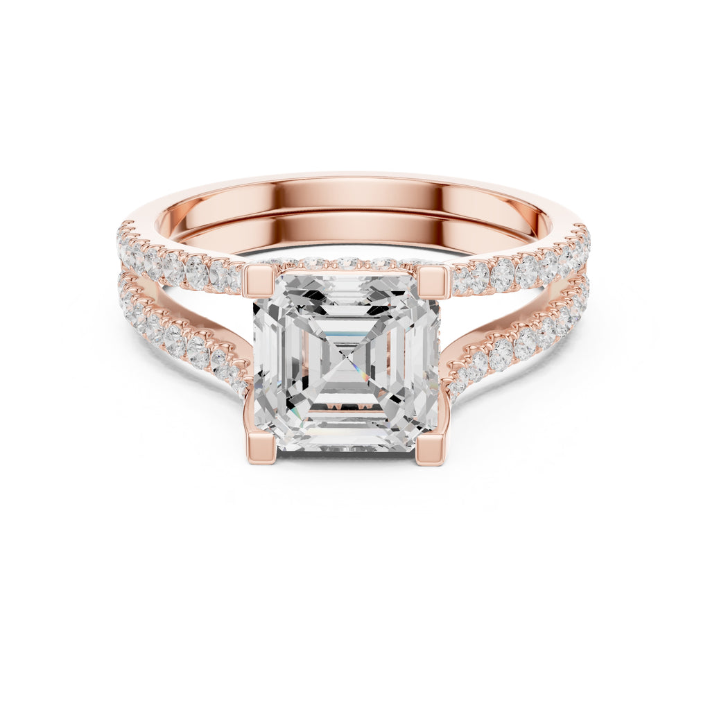 1.50 ct Roseate Embrace Ring 1.5ct Rose Gold Asscher