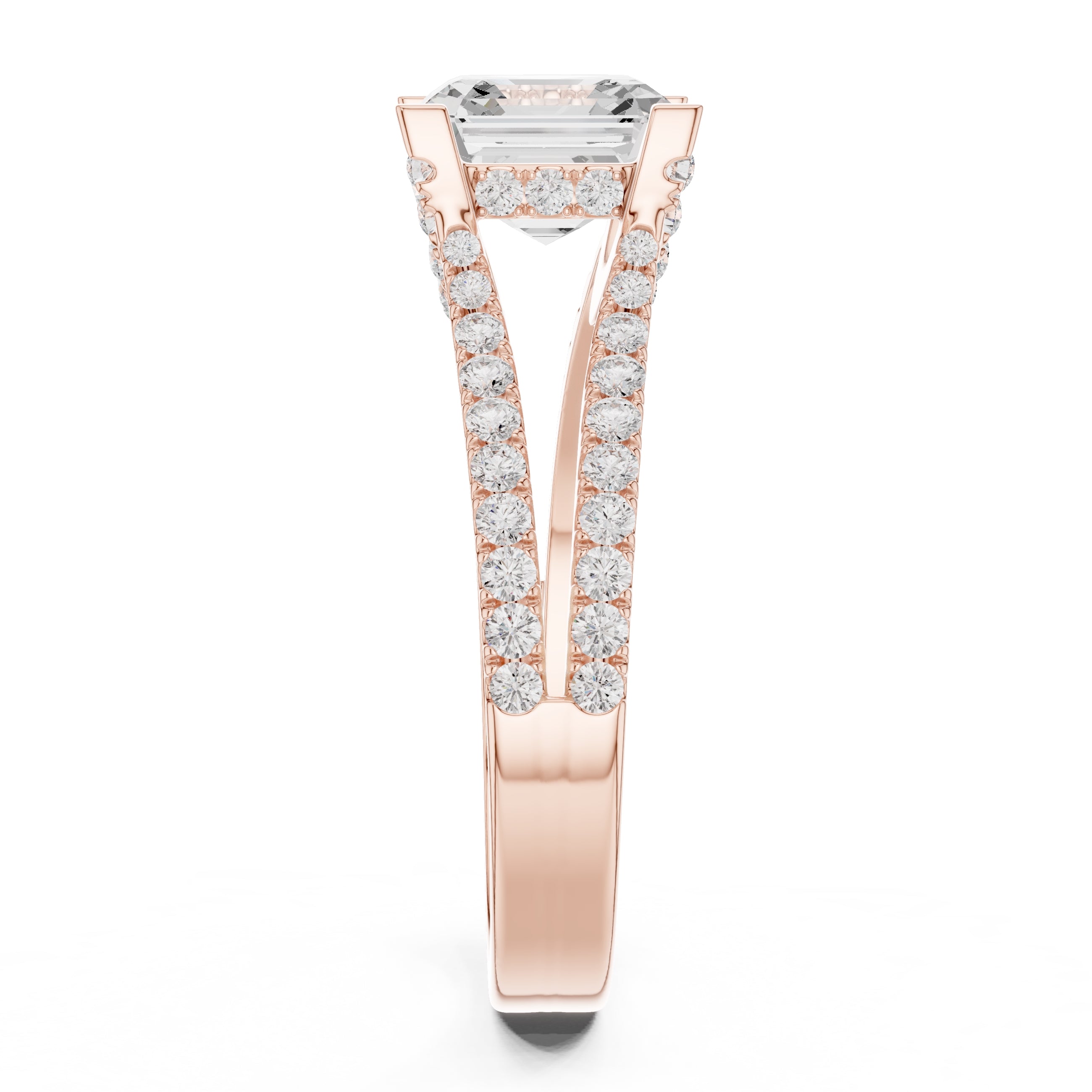 1.50 ct Roseate Embrace Ring 1.5ct Rose Gold Asscher