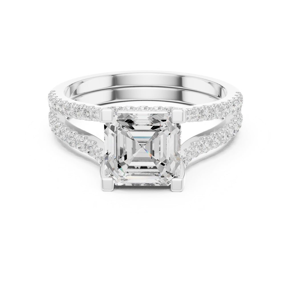 1.50 ct Roseate Embrace Ring 1.5ct White Gold Asscher