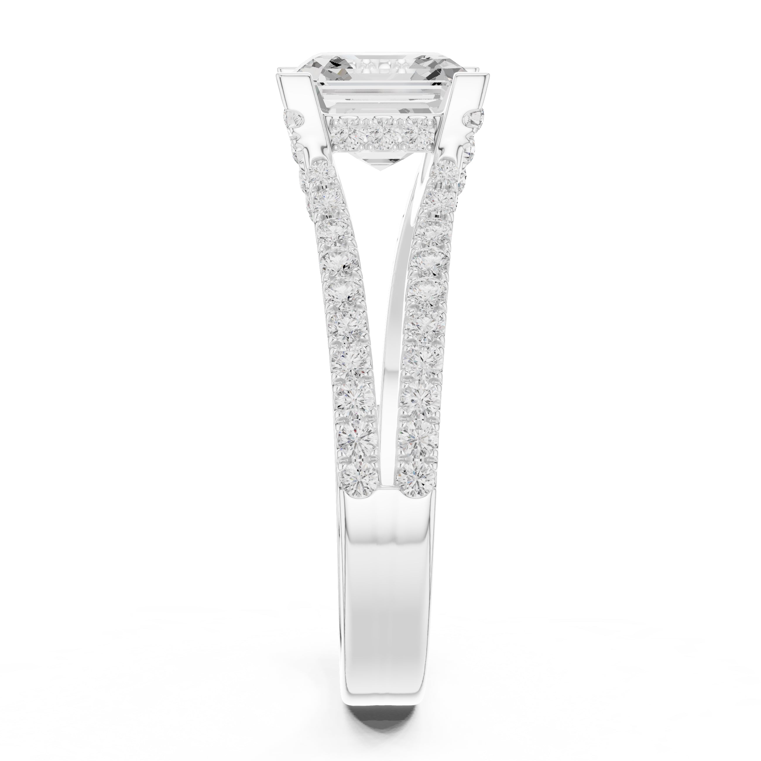 1.50 ct Roseate Embrace Ring 1.5ct White Gold Asscher