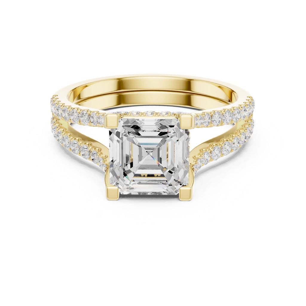 1.50 ct Roseate Embrace Ring 1.5ct Yellow Gold Asscher