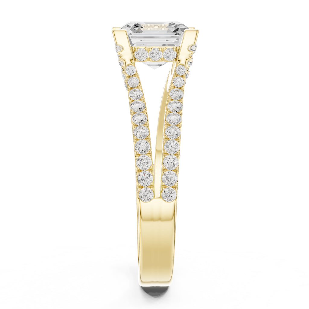 1.50 ct Roseate Embrace Ring 1.5ct Yellow Gold Asscher