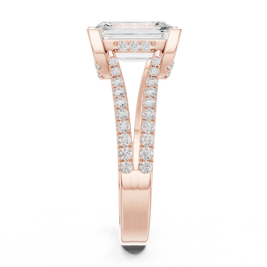 1.50 ct Roseate Embrace Ring 1.5ct Rose Gold Emerald