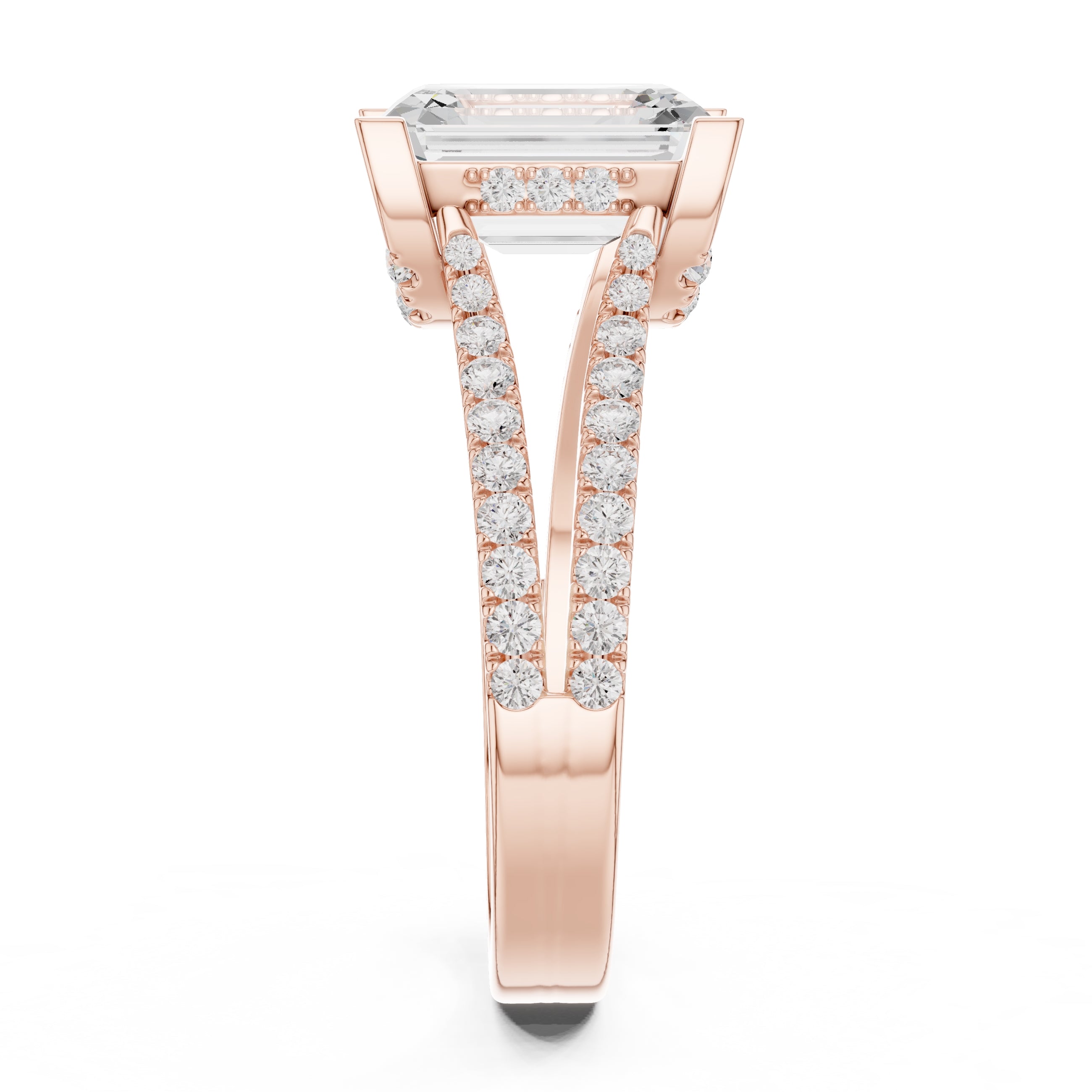 1.50 ct Roseate Embrace Ring 1.5ct Rose Gold Emerald