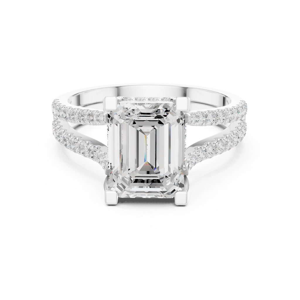 1.50 ct Roseate Embrace Ring 1.5ct White Gold Emerald