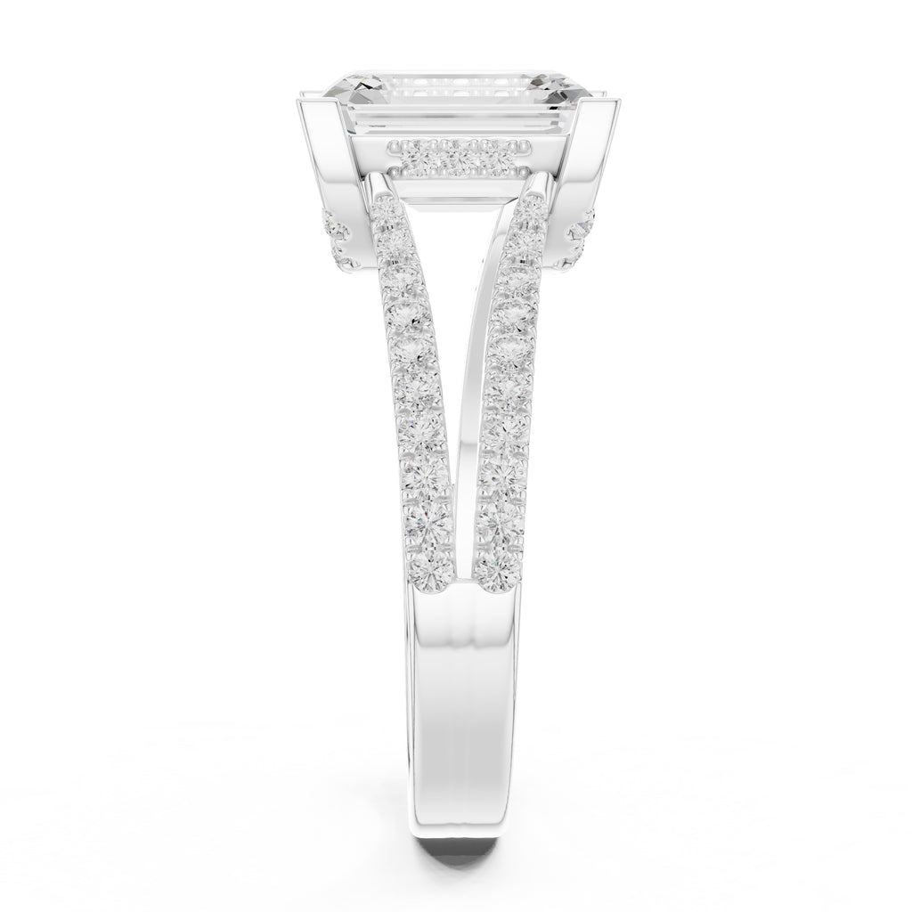 1.50 ct Roseate Embrace Ring 1.5ct White Gold Emerald