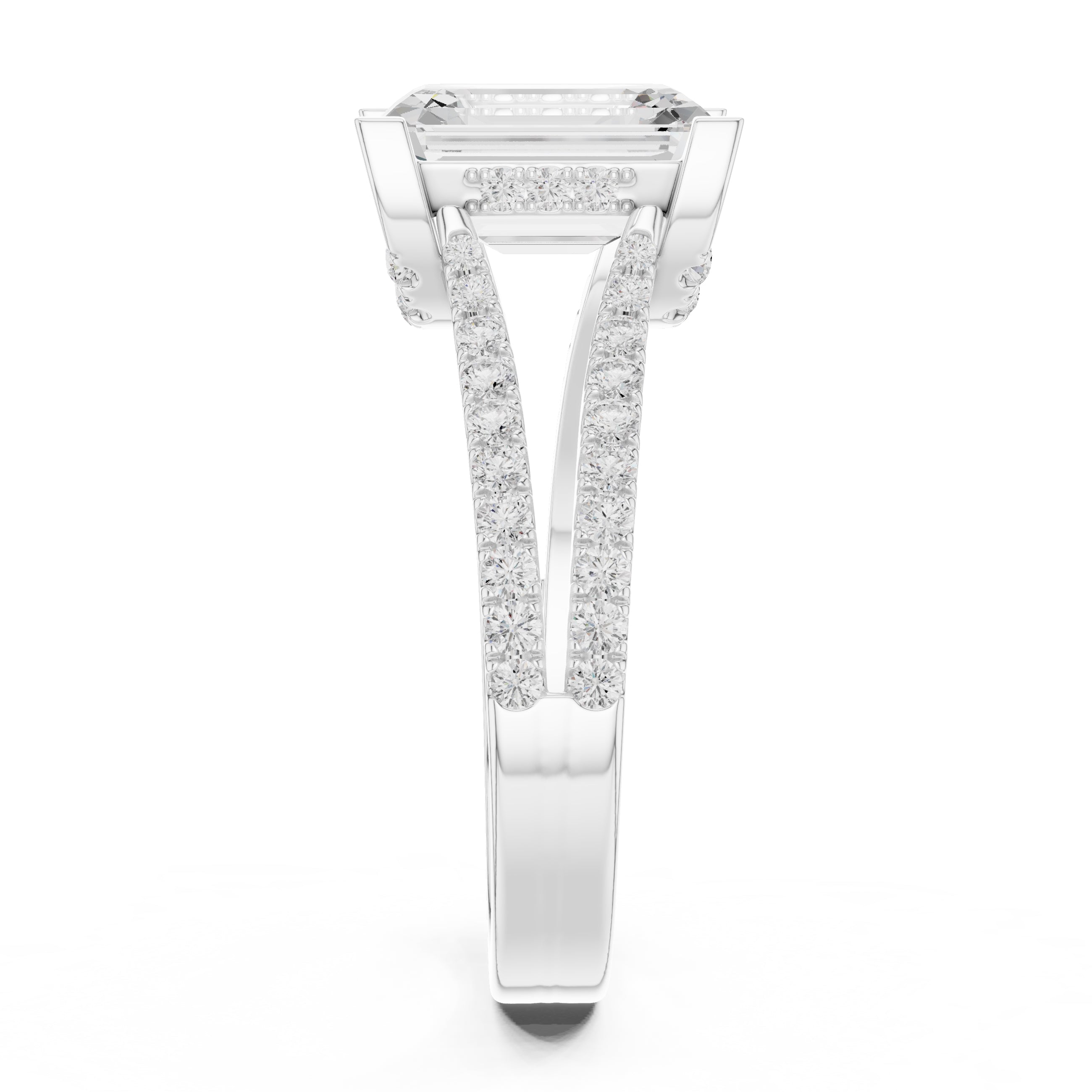 1.50 ct Roseate Embrace Ring 1.5ct White Gold Emerald