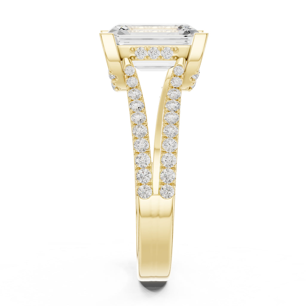 1.50 ct Roseate Embrace Ring 1.5ct Yellow Gold Emerald