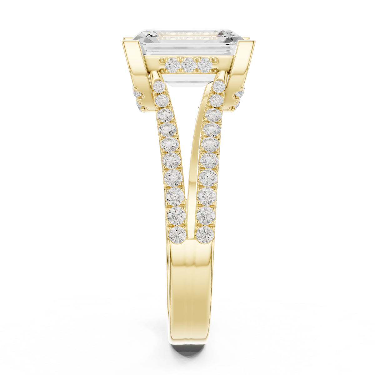 1.50 ct Roseate Embrace Ring 1.5ct Yellow Gold Emerald