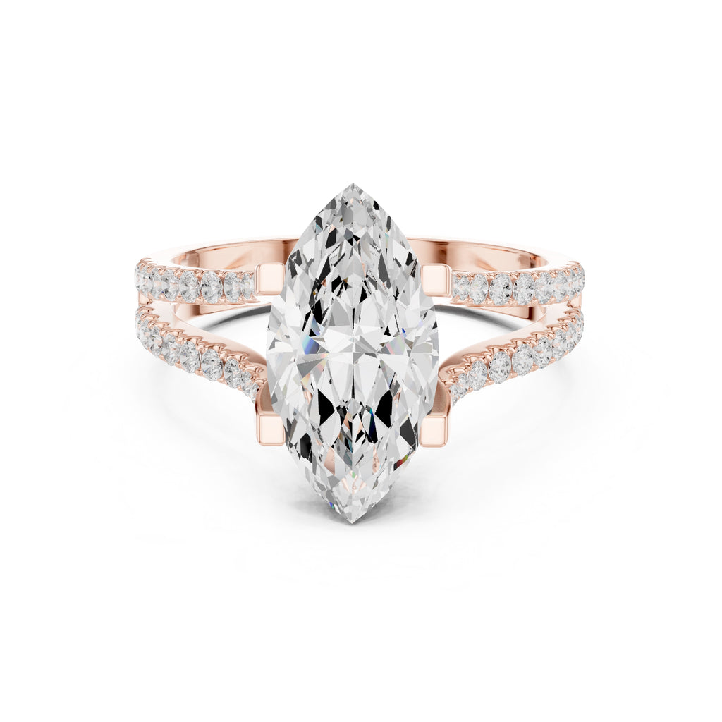 1.50 ct Roseate Embrace Ring 1.5ct Rose Gold Marquise